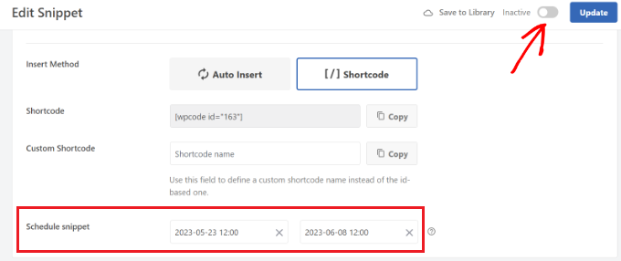 Snippet'inizi planlayın Schedule your snippet
