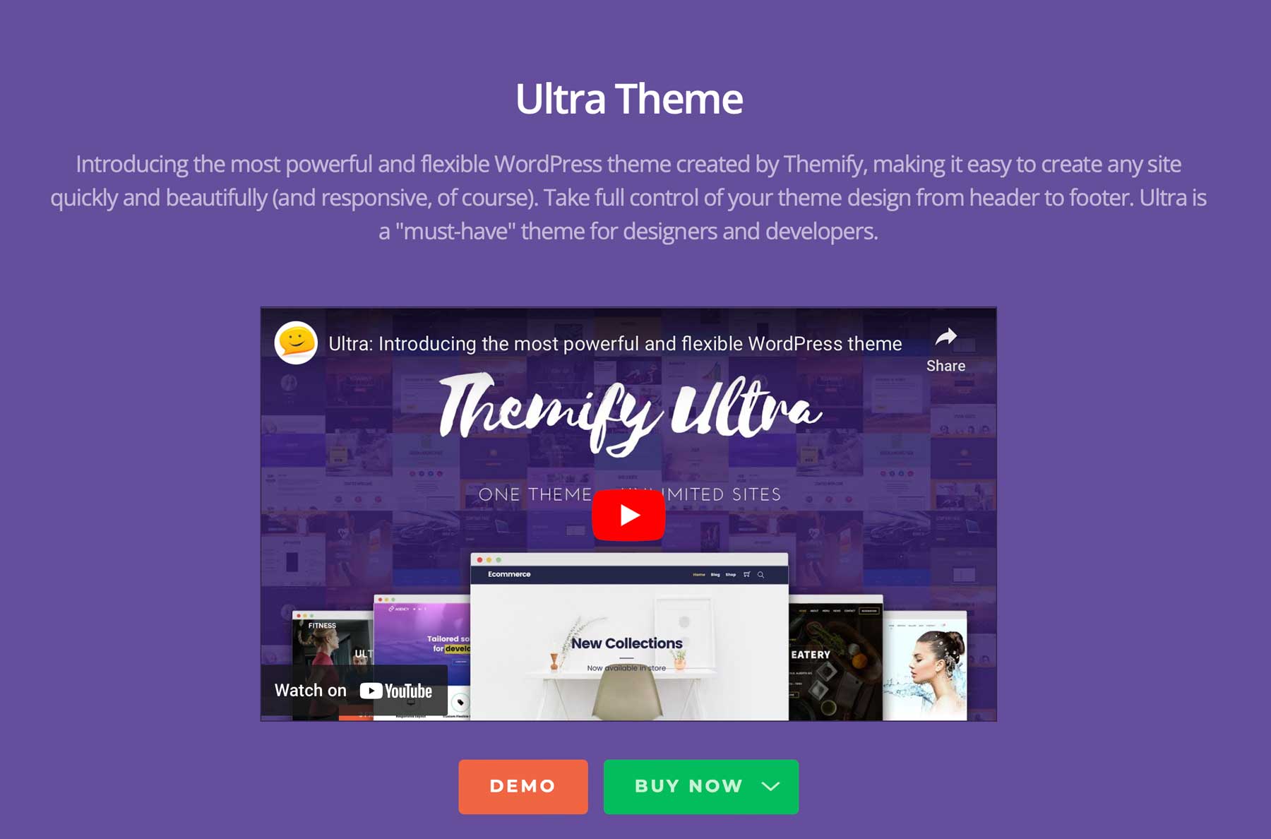 Ultra WordPress Theme 및 최고의 다목적 WordPress 테마 중 하나