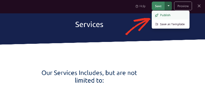 publicarservicespage SeedProd Publish your service page design in WordPress