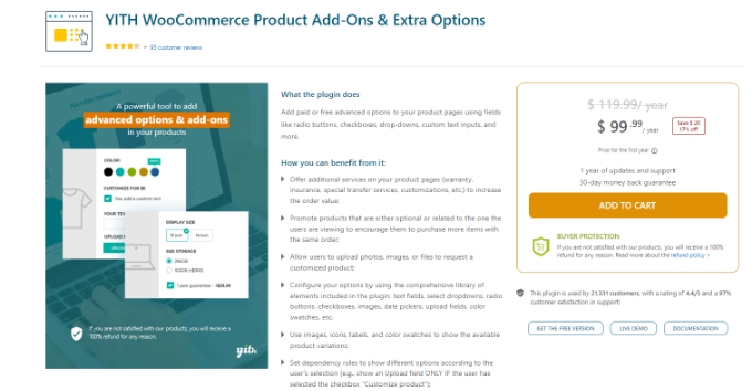 YITH WooCommerce 제품 애드온 및 추가 옵션 YITH WooCommerce product addons and extra options