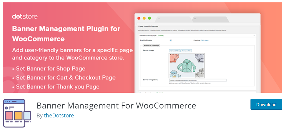 การจัดการแบนเนอร์สำหรับ woocommerce - ปลั๊กอิน WooCommerce Banner