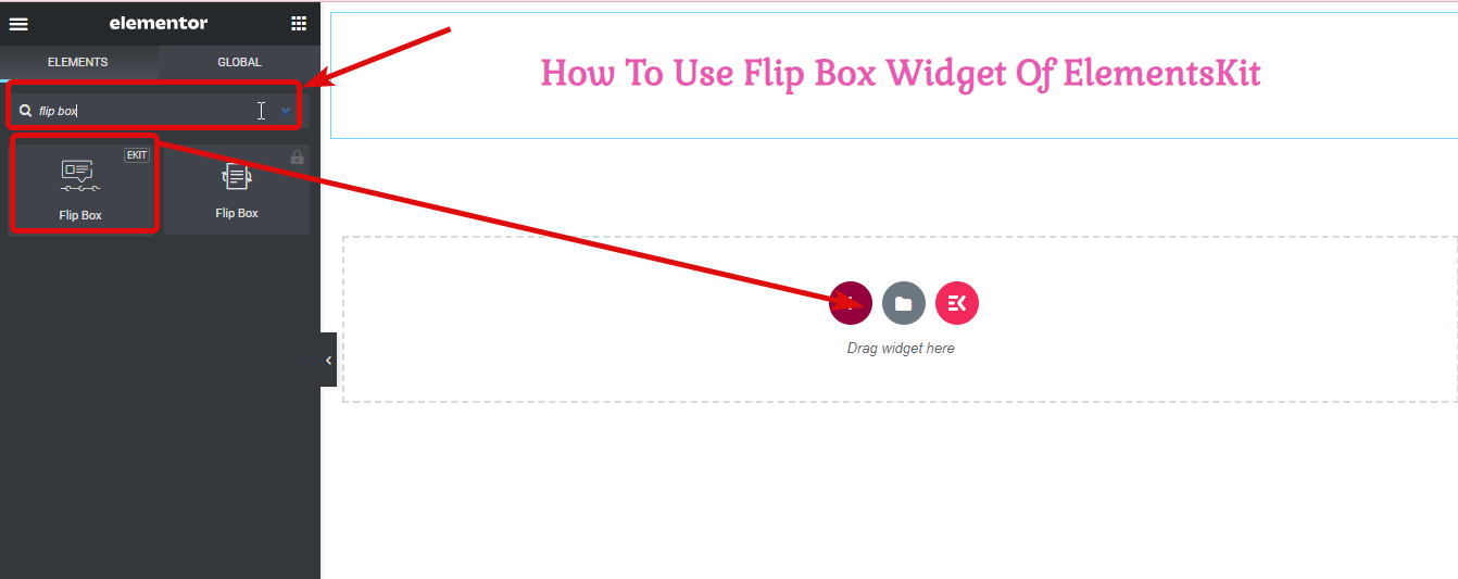 أداة سحب وإسقاط مربع فليب من مجموعة Elements- كيفية إنشاء تراكبات Flipbox وتحوم في WordPress