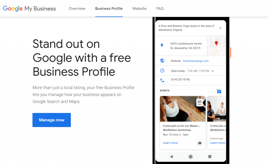 Esta es la imagen del perfil de google my business