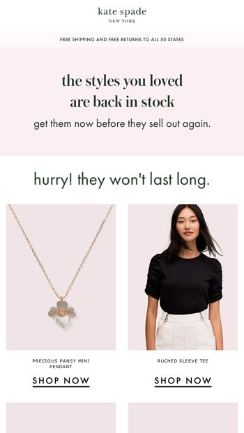 Esta es una imagen de la campaña de marketing de Kate Spade.