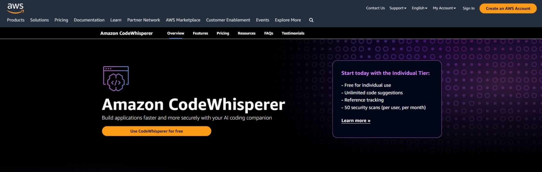 Amazon CodeWhisperer - Beranda Mei 2023