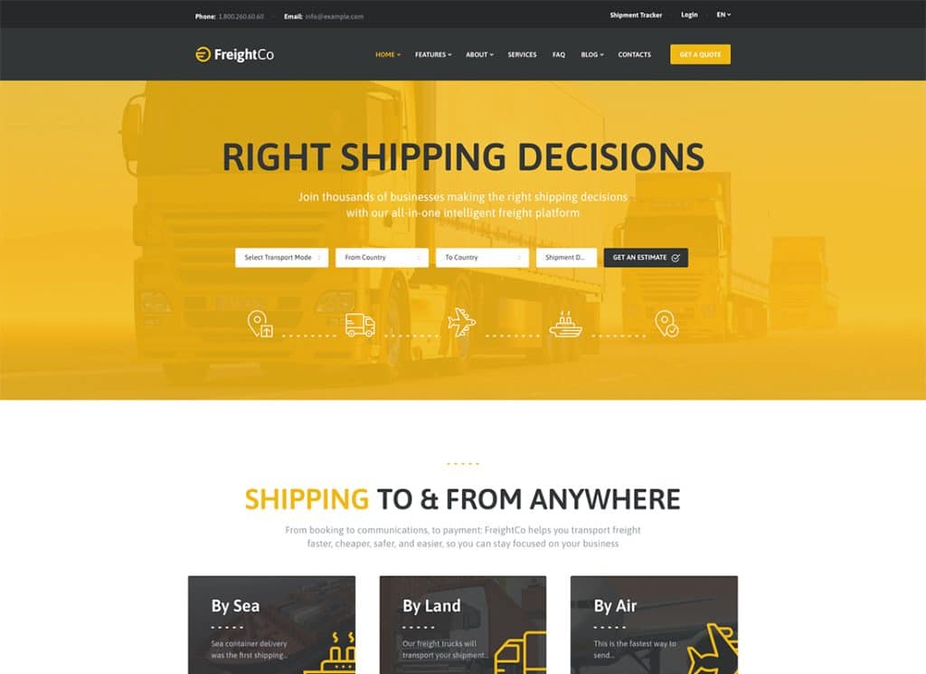 貨運公司 |運輸與倉儲 Shipping WordPress 主題