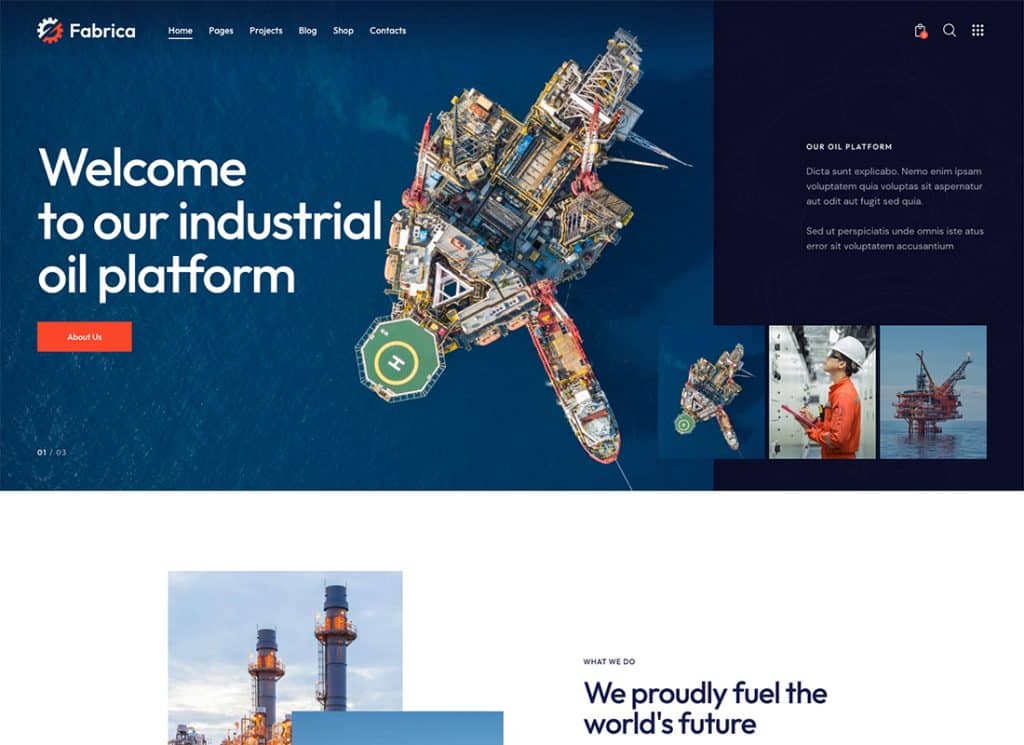 Fabrica | Tema WordPress Pabrik Industri & Rekayasa