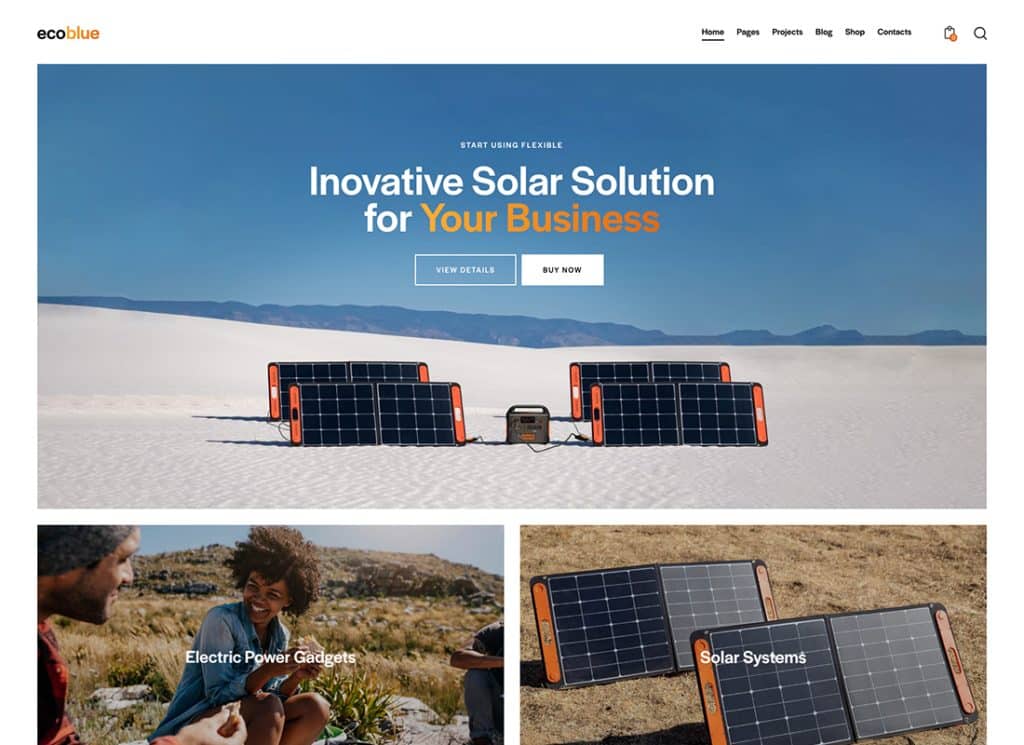 EcoBlu | Tema WordPress per centrali elettriche e kit solari