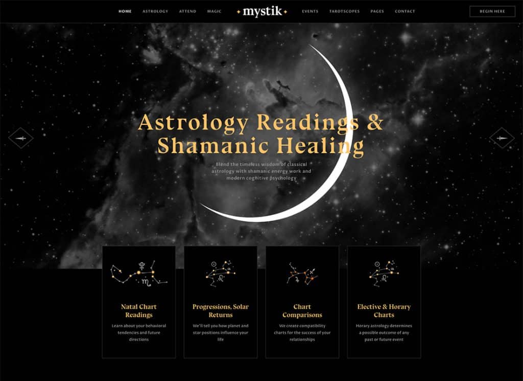 Mystik - Astrologia e oroscopo esoterico Fortune Telling Tema WordPress
