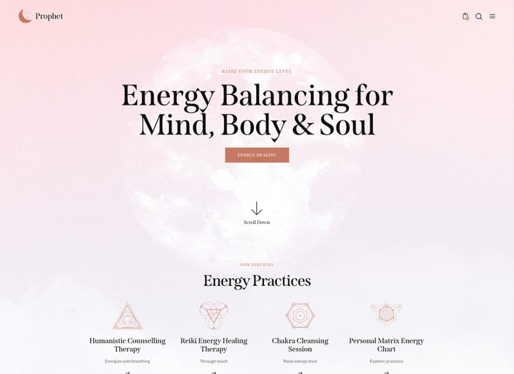 Prorok — motyw WordPress z horoskopem, astrologią i wróżbiarstwem