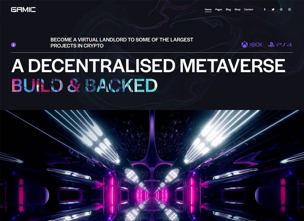 Gamic - Metaverse Gaming e tema WordPress per criptovalute