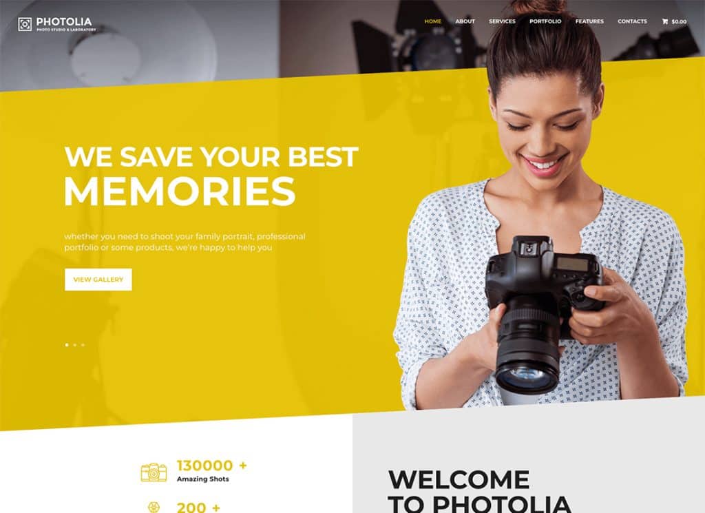 Photolia – WordPress-Theme für Fotounternehmen und Zubehörgeschäft