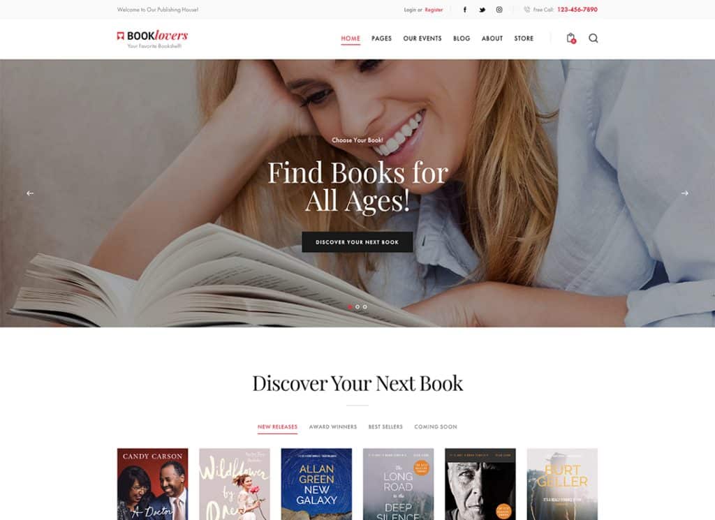 Booklovers - Tema WordPress per casa editrice e negozio di libri