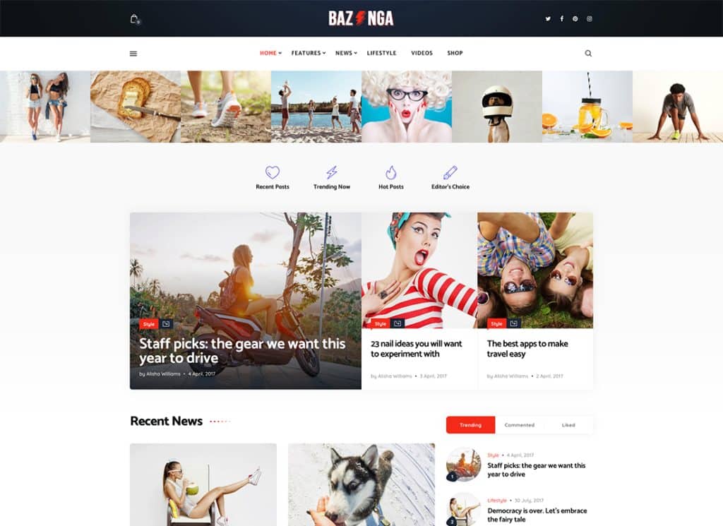 Bazinga – WordPress-Theme für moderne Magazine und virale Blogs