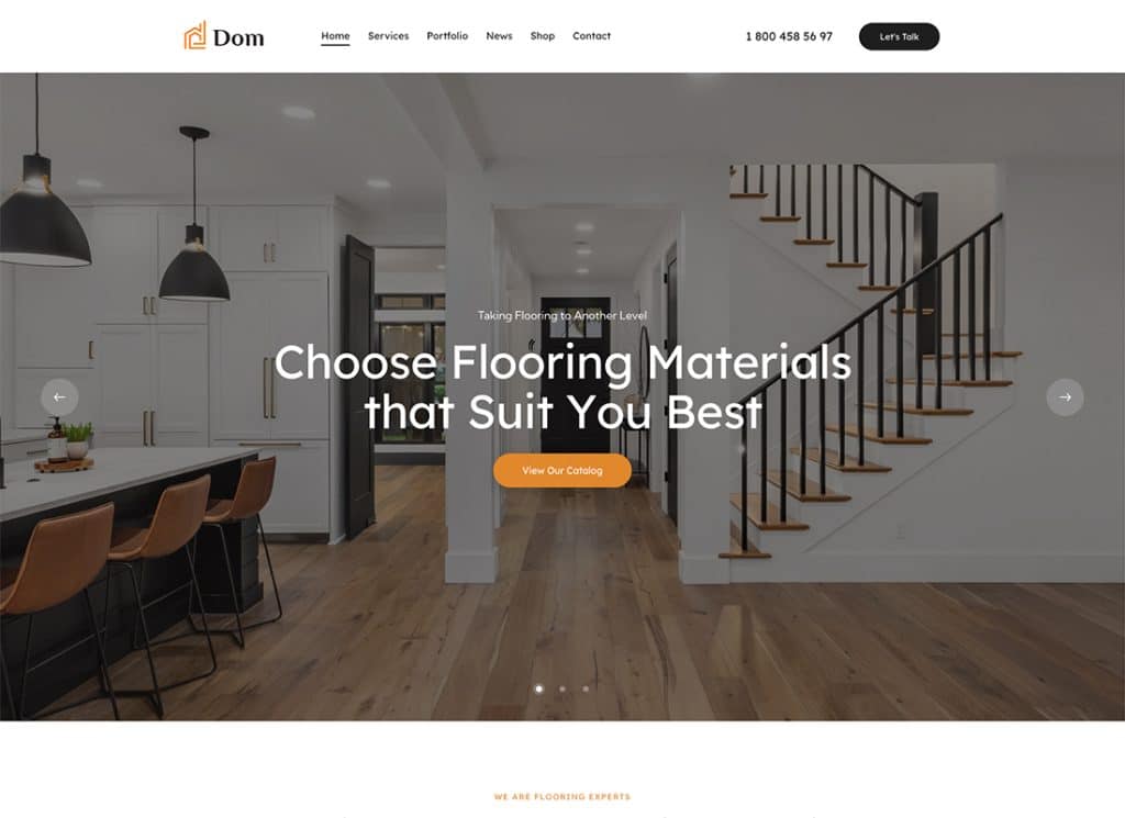Dom - Tema WordPress Elementor per i servizi domestici