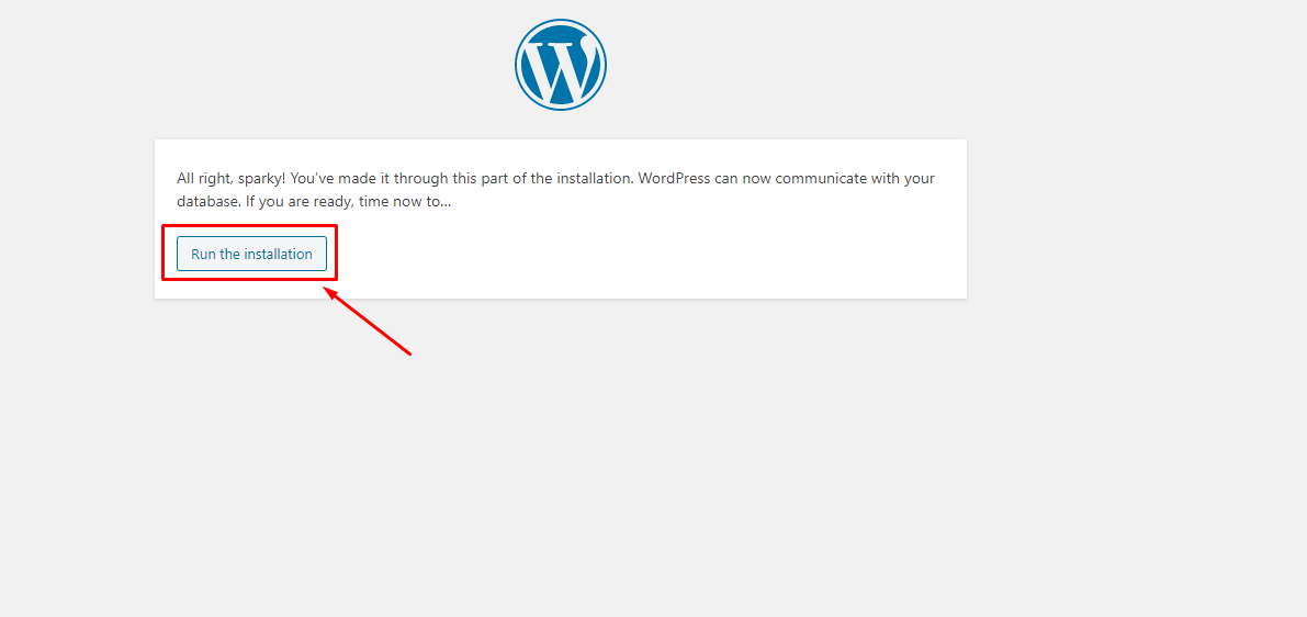 На этом изображении показана часть настройки установки WordPress.