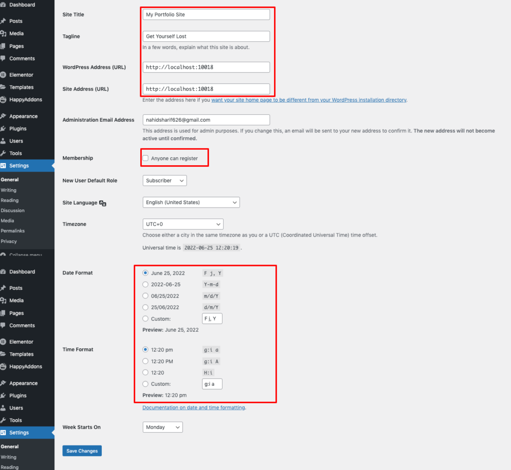 Отображение общих настроек сайта WordPress — как создать сайт бесплатно