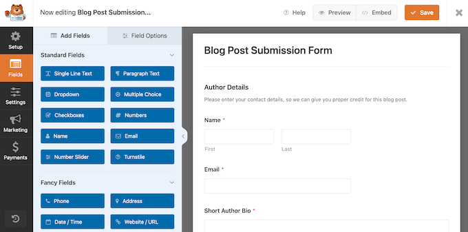 Wtyczka konstruktora formularzy WPForms The WPForms form builder plugin