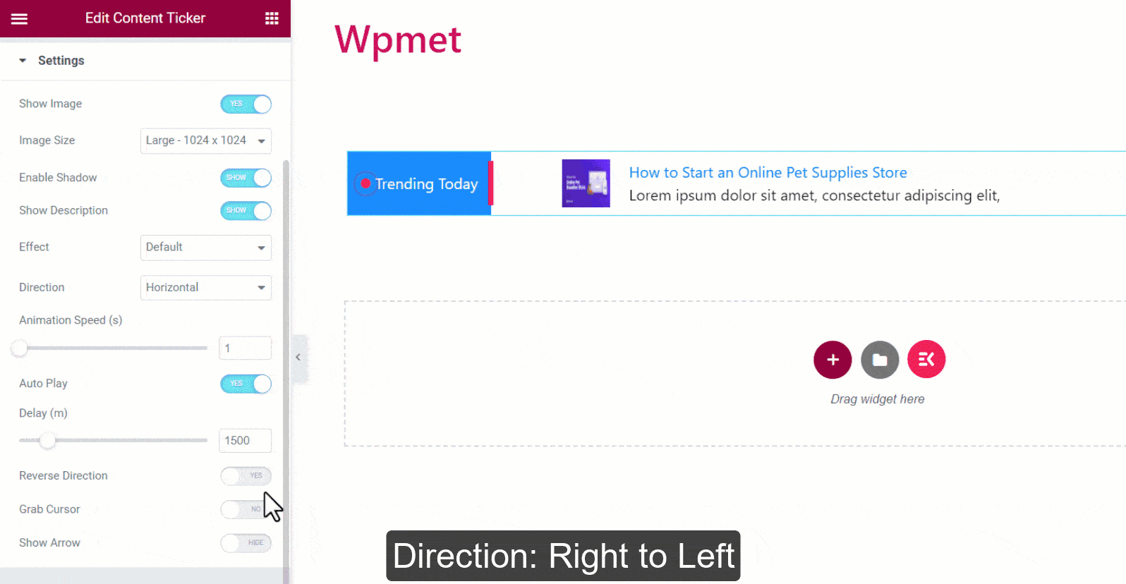 Ticker Știri în WordPress - Direcție inversă