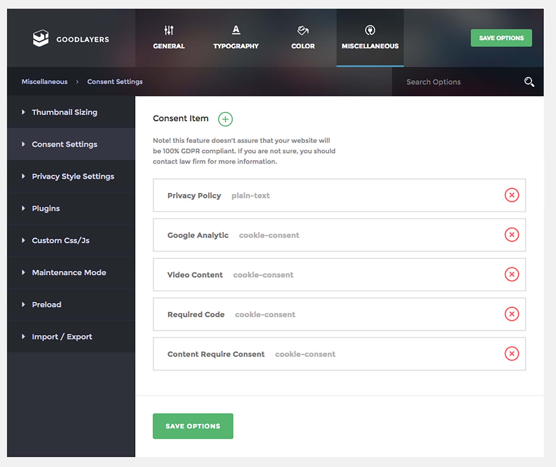 Financity's GDPR tool