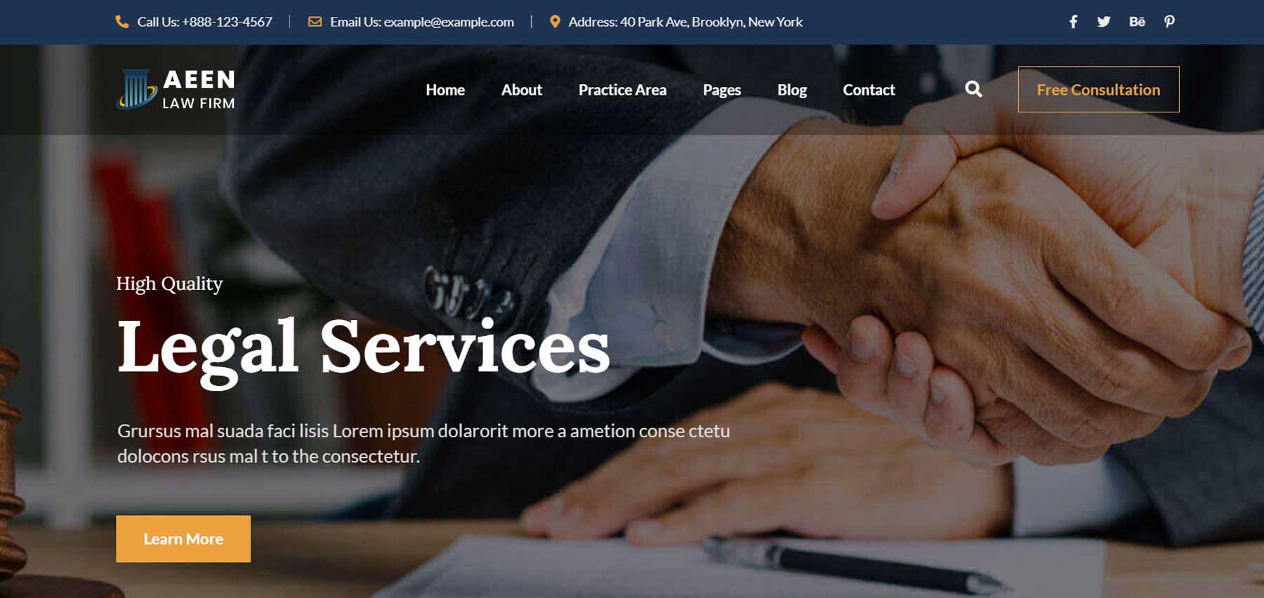 Aeen Legal Field WordPress-Theme