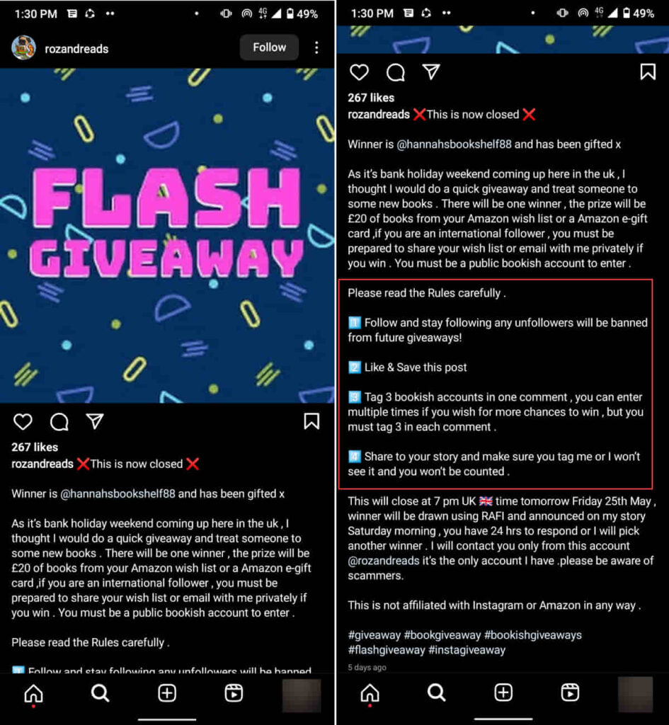 Führen Sie ein Giveaway in den Stories durch