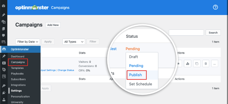 optinmonster キャンペーンを wordpress で公開 - IsItWP - 無料の WordPress テーマ検出ツール publish optinmonster campaign in wordpress