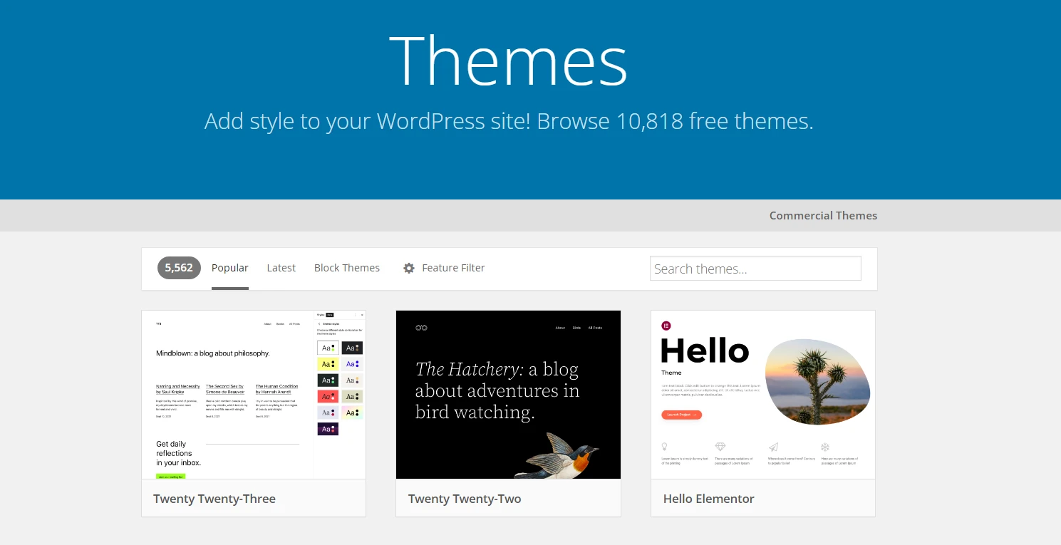 Thèmes WordPress.