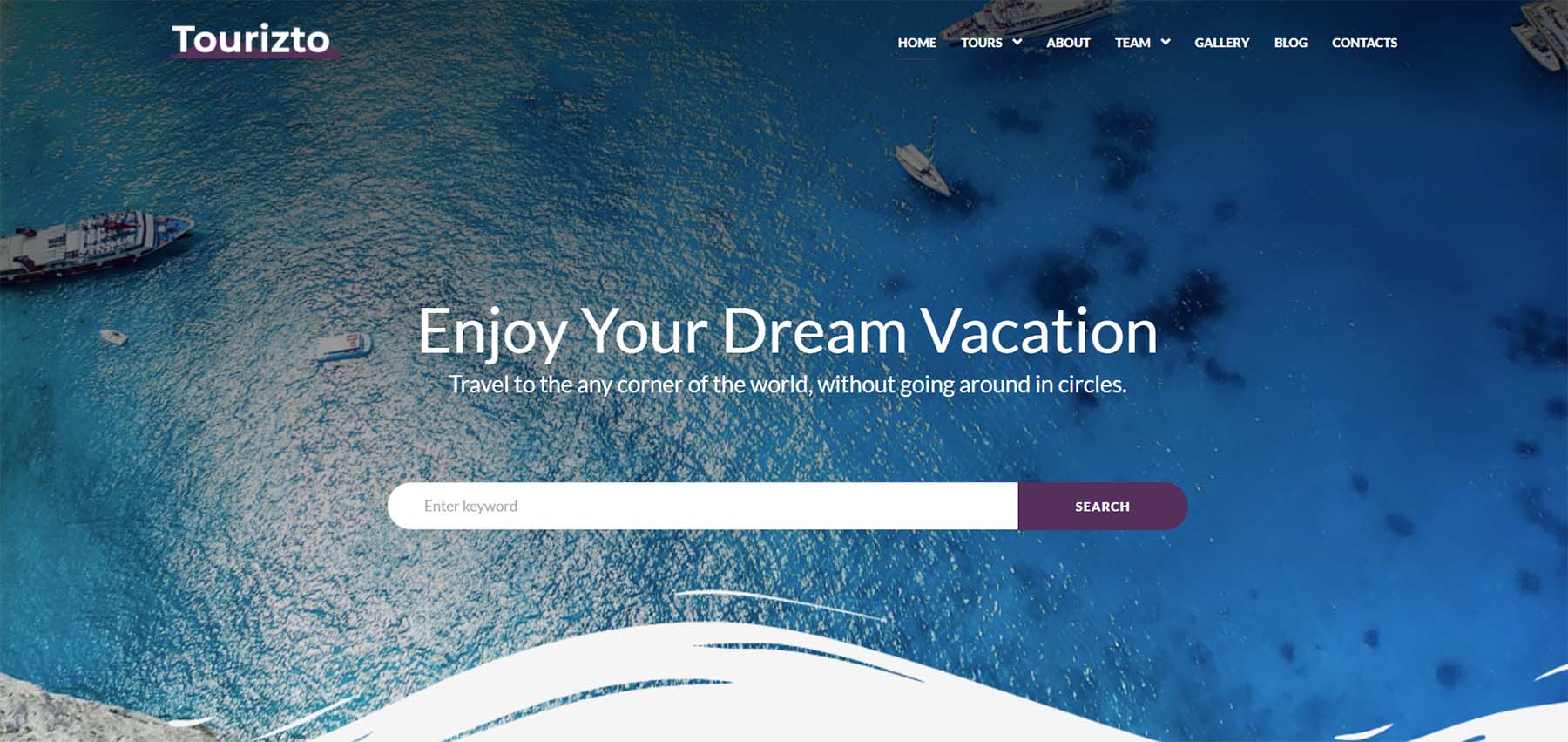 Tourizto - ธีม WordPress Elementor ของ Travel Company