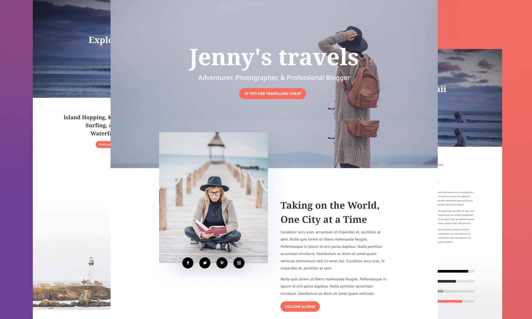 En iyi seyahat WordPress temalarından biri olan Divi