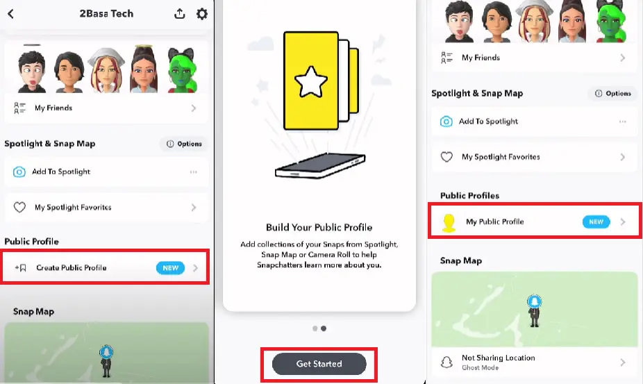 วิธีสร้างโปรไฟล์สาธารณะบน Snapchat