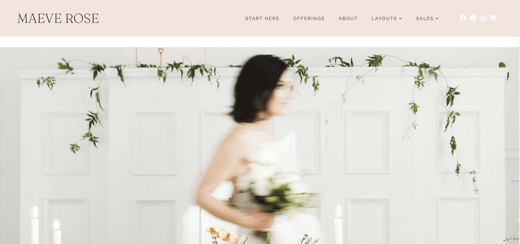 Maeve, um dos melhores temas de casamento WordPress para profissionais de casamento