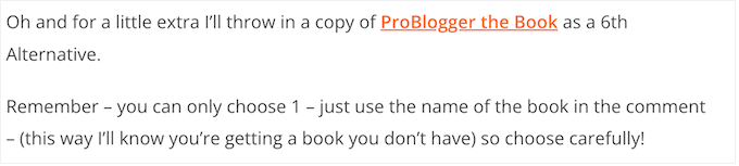 競合 CTA を使用したブログの例 An example of a blog, with a competition CTA