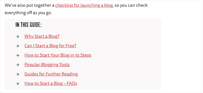 ブログの目次の一例 An example of blog's table of contents