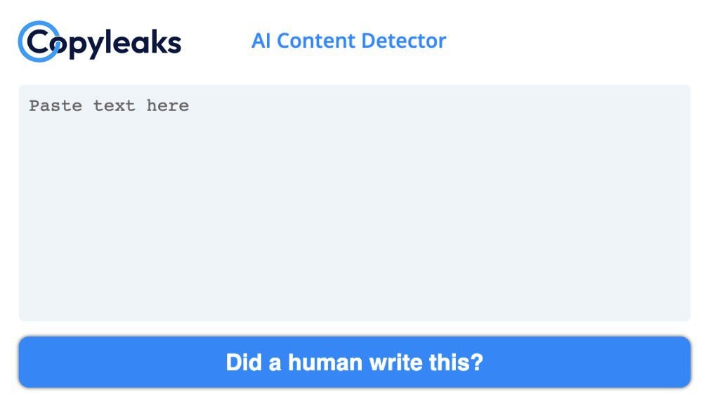 Detector de conteúdo AI de copyleaks