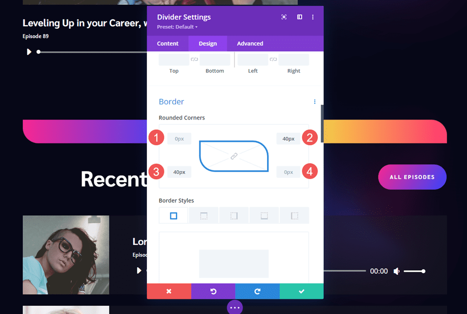 Gradient Divider ตัวอย่างที่สาม