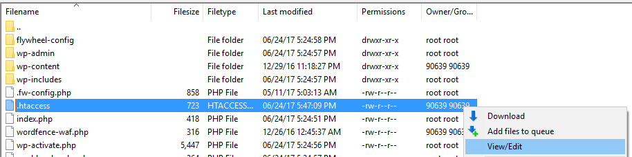 Otwieram plik .htaccess.