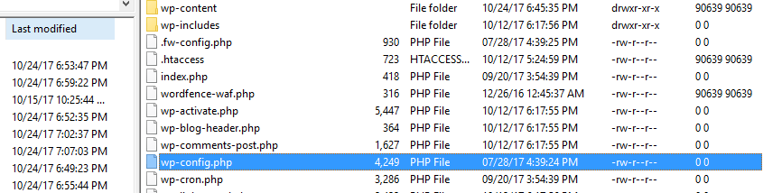 Otwieram plik wp-config.