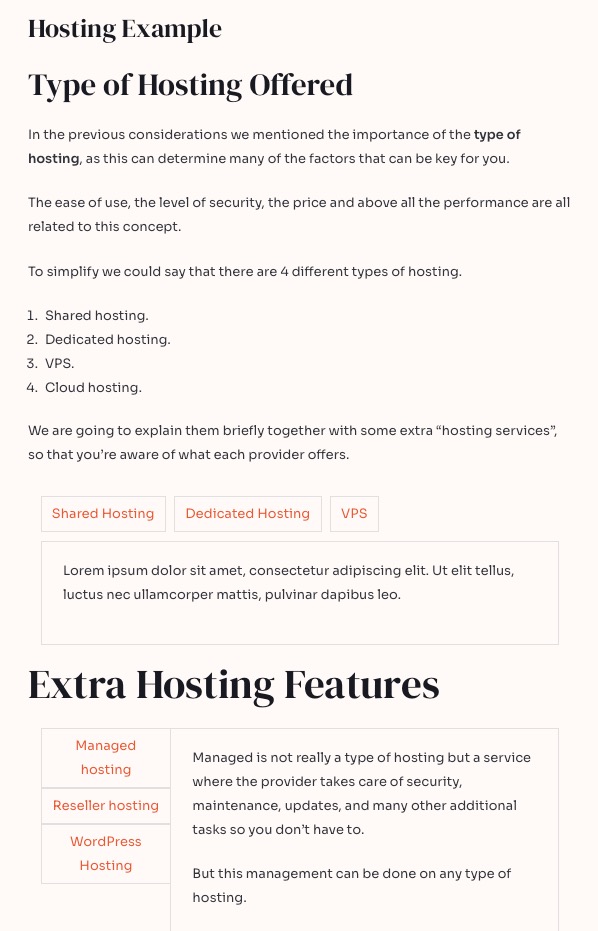Tipi di hosting