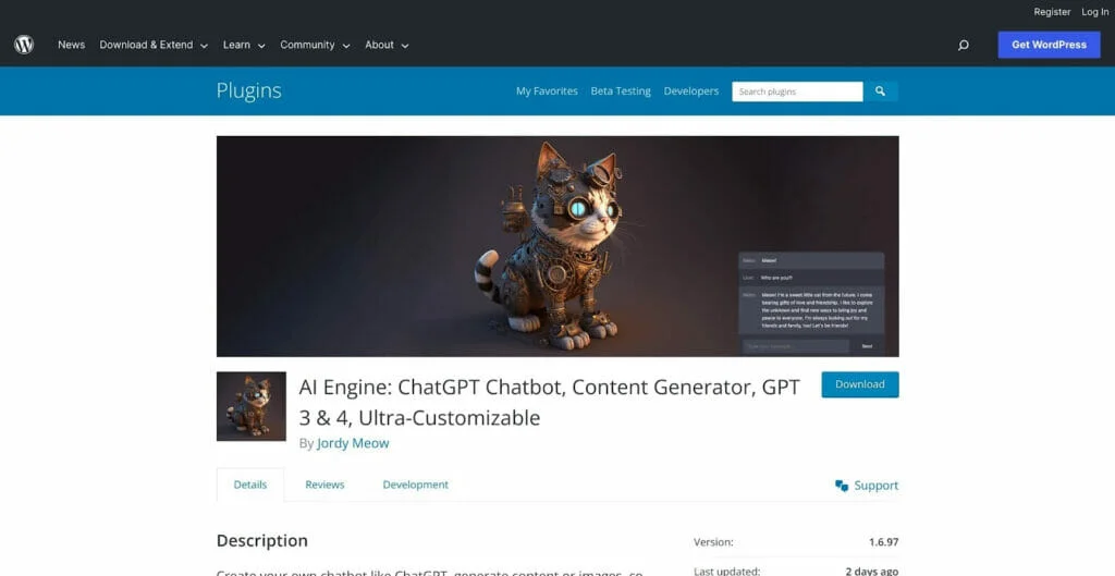 ai engine - ปลั๊กอิน chatgpt สำหรับ wordpress