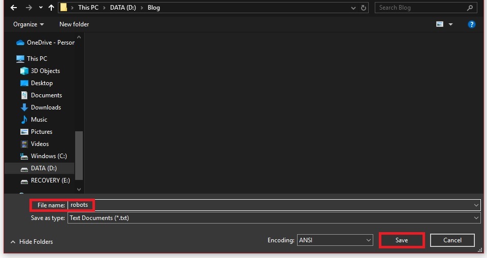 criar novo arquivo remover robots.txt do wordpress