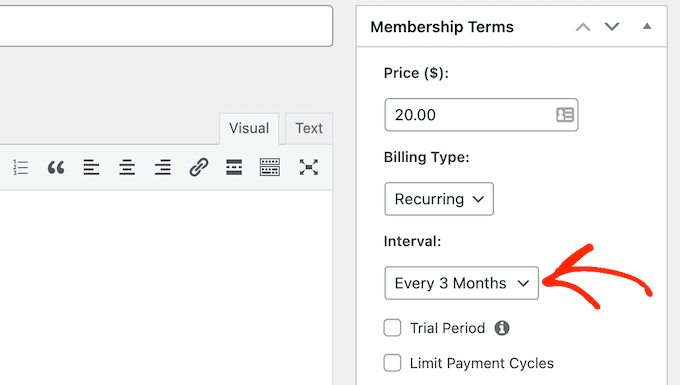 memberpress-计费间隔 How to set a billing interval for a membership subscription
