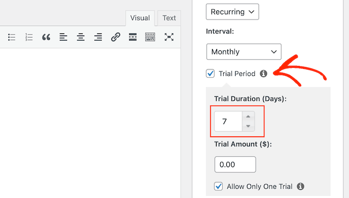 更改免费会员试用期 Changing the duration of a free membership trial