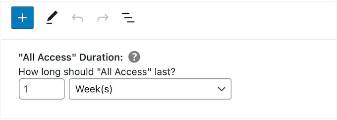 更改 WordPress 中所有访问通行证的持续时间 Changing the duration of an all access pass in WordPress