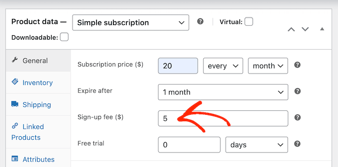 在 WooCommerce 中添加可选的注册费 Adding an optional signup fee in WooCommerce