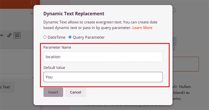 動的パラメータクエリの選択 Select dynamic parameter query