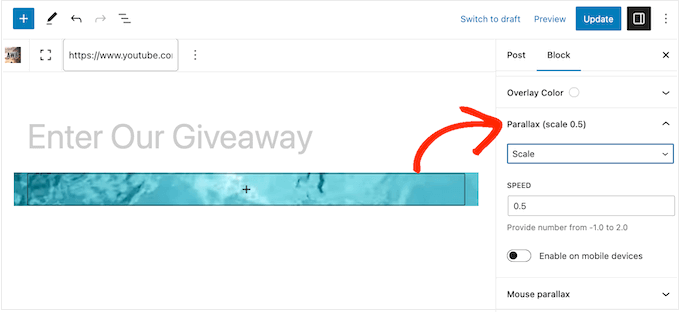 WordPress Web サイトに視差効果を追加する Adding parallax effects to a WordPress website
