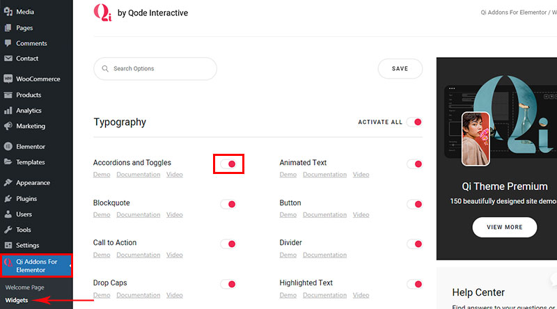 Elementor Ekip Üyesi widget'ı: Ekibinizi Nasıl Tanıtırsınız 3 Deactivate widgets
