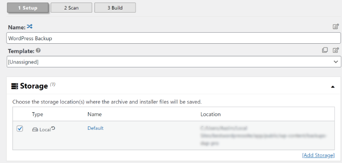 أدخل اسم حزمة النسخ الاحتياطي Enter name for backup package