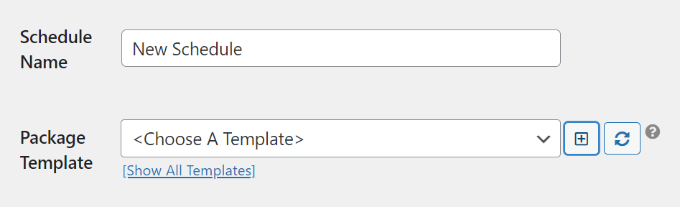 أضف اسمًا للجدول والقالب Add a name for schedule and template